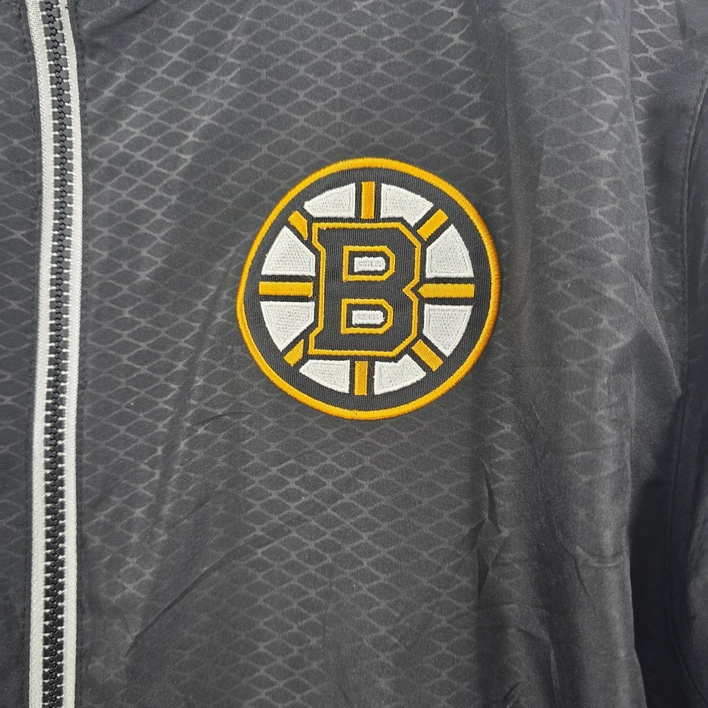 REEKBOK CENTER ICE BOSTON BRUINS 1/4 Zip WINDBREAKER MENS MEDIUM BLACK YELLOW - Picture 5 of 15
